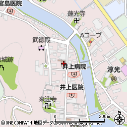 芦北郵便局周辺の地図