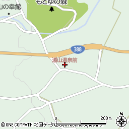 湯山温泉前周辺の地図