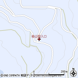 椿公園入口周辺の地図