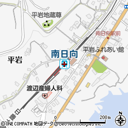 宮崎県日向市周辺の地図