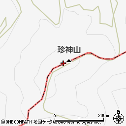 珍神山周辺の地図