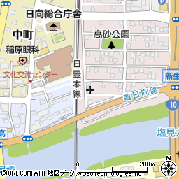 宮崎県日向市高砂町157周辺の地図