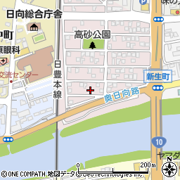 宮崎県日向市高砂町152周辺の地図