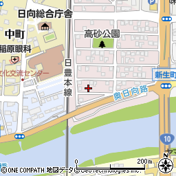 宮崎県日向市高砂町155周辺の地図