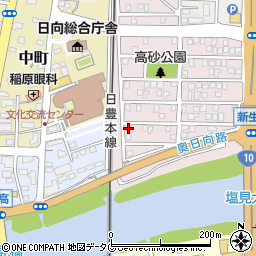 宮崎県日向市高砂町140周辺の地図