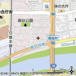 宮崎県日向市高砂町121周辺の地図