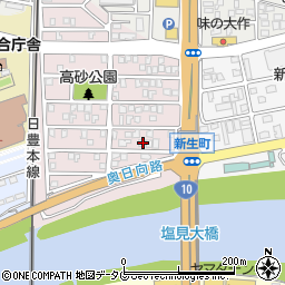 宮崎県日向市高砂町120周辺の地図