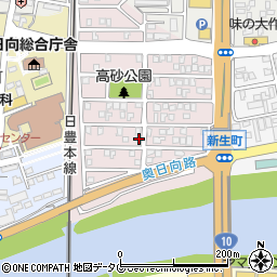 宮崎県日向市高砂町168周辺の地図