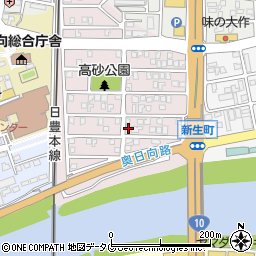 宮崎県日向市高砂町124周辺の地図