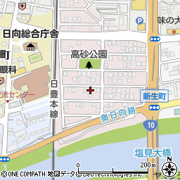 宮崎県日向市高砂町165周辺の地図