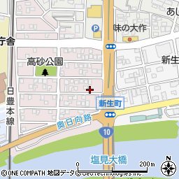 宮崎県日向市高砂町98周辺の地図