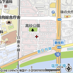宮崎県日向市高砂町186周辺の地図