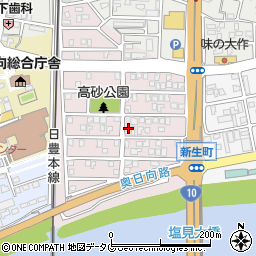 宮崎県日向市高砂町104周辺の地図