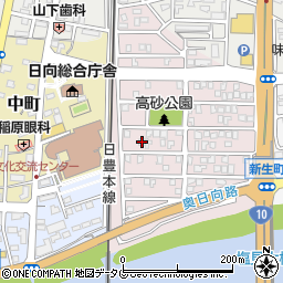 宮崎県日向市高砂町191-1周辺の地図