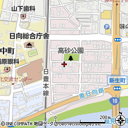 宮崎県日向市高砂町181周辺の地図