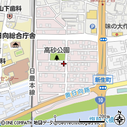 宮崎県日向市高砂町185周辺の地図