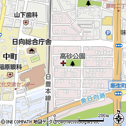 宮崎県日向市高砂町200周辺の地図