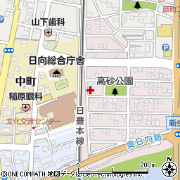 宮崎県日向市高砂町203周辺の地図