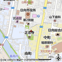 宮崎県日向市中町周辺の地図