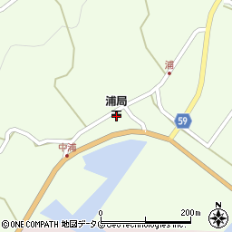 浦郵便局周辺の地図