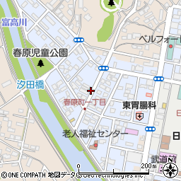 宮崎県日向市春原町周辺の地図