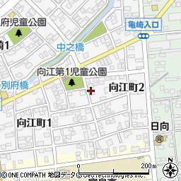 宮崎県日向市向江町周辺の地図