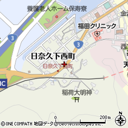 熊本県八代市日奈久下西町周辺の地図