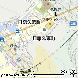 熊本県八代市日奈久東町周辺の地図