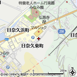 熊本県八代市日奈久東町166周辺の地図