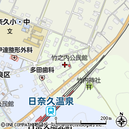 熊本県八代市日奈久竹之内町周辺の地図