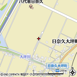熊本県八代市日奈久大坪町周辺の地図