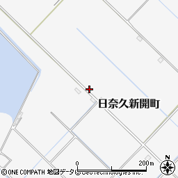熊本県八代市日奈久新開町周辺の地図