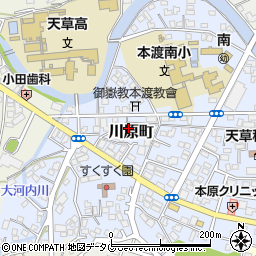 熊本県天草市川原町周辺の地図