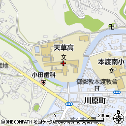 熊本県立天草高等学校周辺の地図