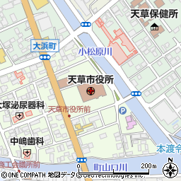 天草市役所　記者クラブ周辺の地図