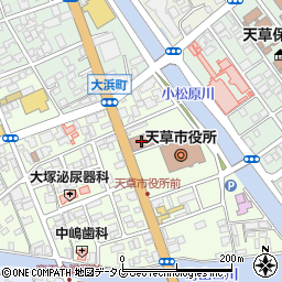 日本郵便本渡郵便局周辺の地図