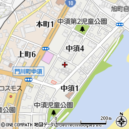 宮崎県東臼杵郡門川町中須周辺の地図