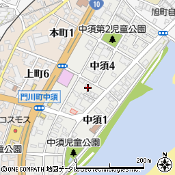 宮崎県門川町（東臼杵郡）中須周辺の地図