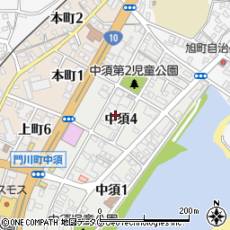 宮崎県東臼杵郡門川町中須4丁目周辺の地図