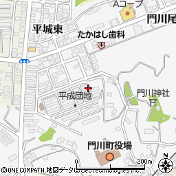 宮崎県東臼杵郡門川町平城東周辺の地図