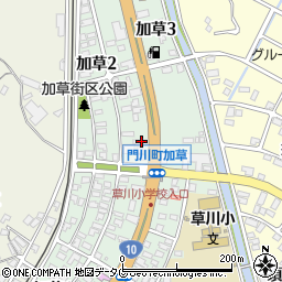 宮崎県東臼杵郡門川町加草2丁目23周辺の地図