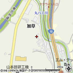宮崎県東臼杵郡門川町加草501-1周辺の地図