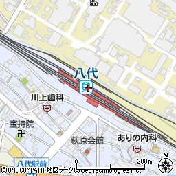 熊本県八代市周辺の地図