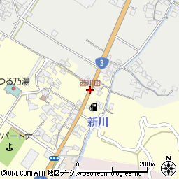西川田周辺の地図