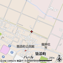 熊本県八代市築添町周辺の地図