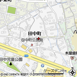 熊本県八代市田中町周辺の地図