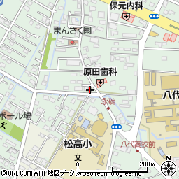 八代松高郵便局周辺の地図