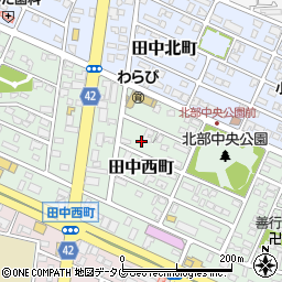 熊本県八代市田中西町周辺の地図