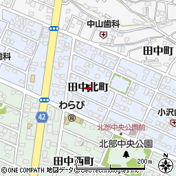 熊本県八代市田中北町周辺の地図