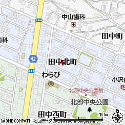 熊本県八代市田中北町周辺の地図